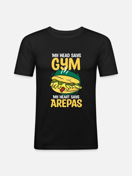 Arepas Venezuelan Kitchen Design - Men's Slim Fit T-Shirt - black