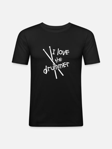 I love the Drummer - Men's Slim Fit T-Shirt - black