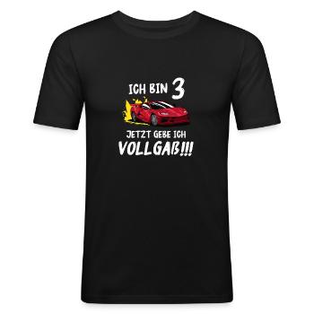 Geschenk 3 Jahre Geburtstagskind - Männer Slim Fit T-Shirt - Schwarz - Vorne - Nik (191cm)