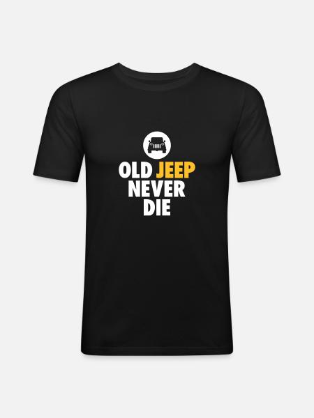 old jeep never die - Men's Slim Fit T-Shirt - black