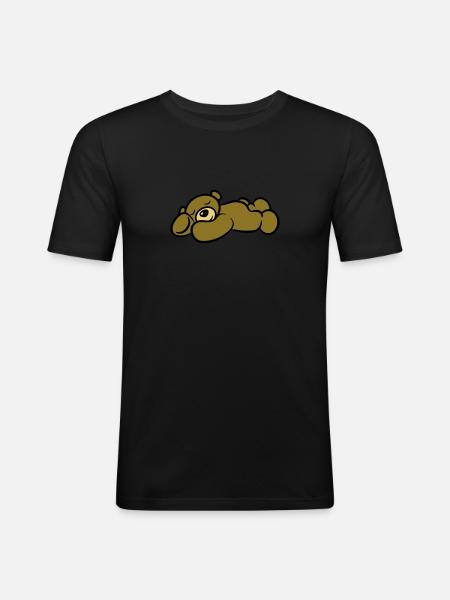 Teddy bear sleep tired sweet - Men's Slim Fit T-Shirt - black