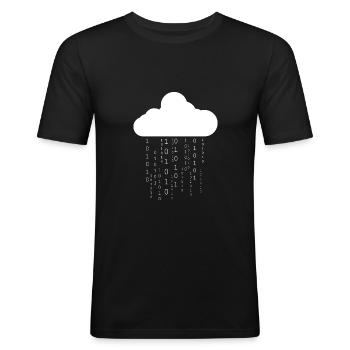 Cloud Speicher Informatiker - Männer Slim Fit T-Shirt - Schwarz - Vorne - Nik (191cm)