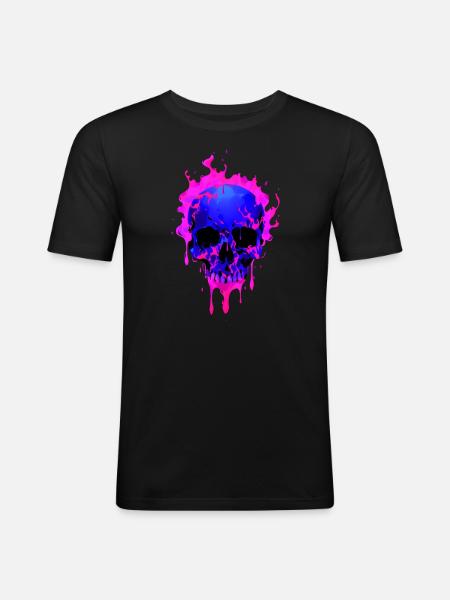 Melting skull 001 - Men's Slim Fit T-Shirt - black