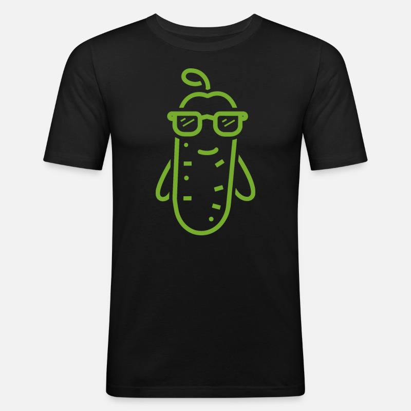 Gewürzgurke - Männer Slim Fit T-Shirt - Schwarz