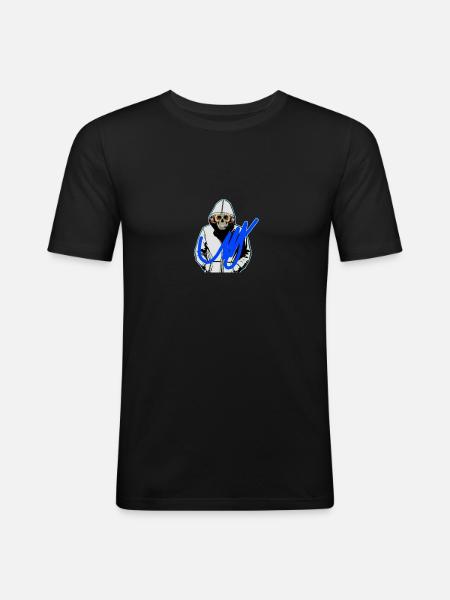 MickyBlue LOGO - Men's Slim Fit T-Shirt - black