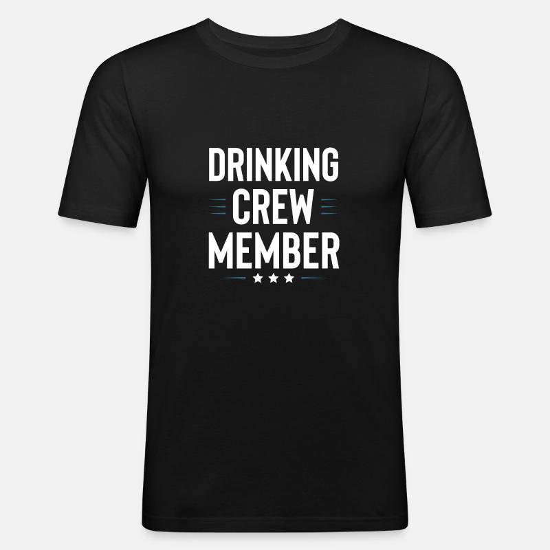 Drinking Crew - Männer Slim Fit T-Shirt - Schwarz