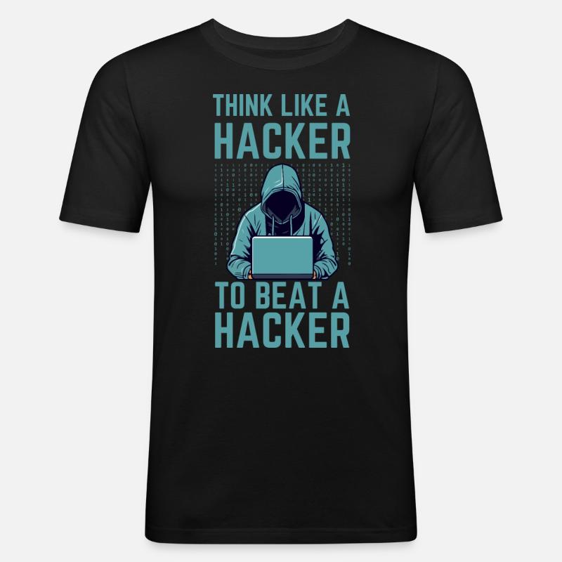 Hacker Cybersecurity IT Cybersicherheit - Männer Slim Fit T-Shirt - Schwarz