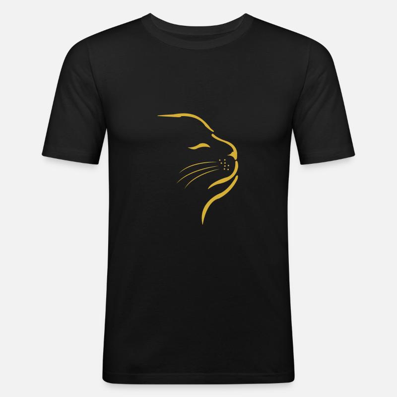 Katze Katzen - Männer Slim Fit T-Shirt - Schwarz