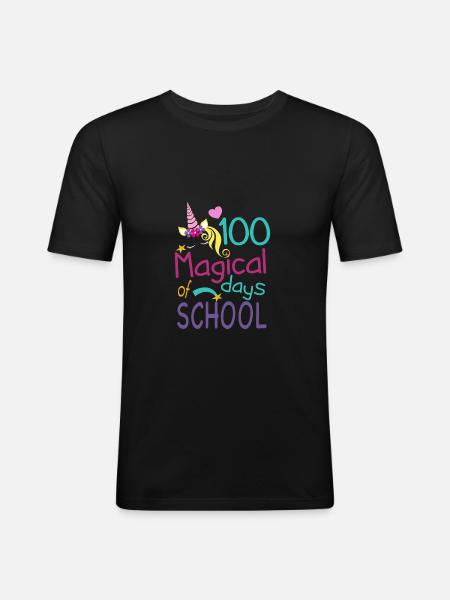 100 jours magiques - T-shirt près du corps Homme - noir