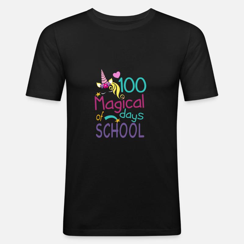 100 Magical Days - Männer Slim Fit T-Shirt - Schwarz