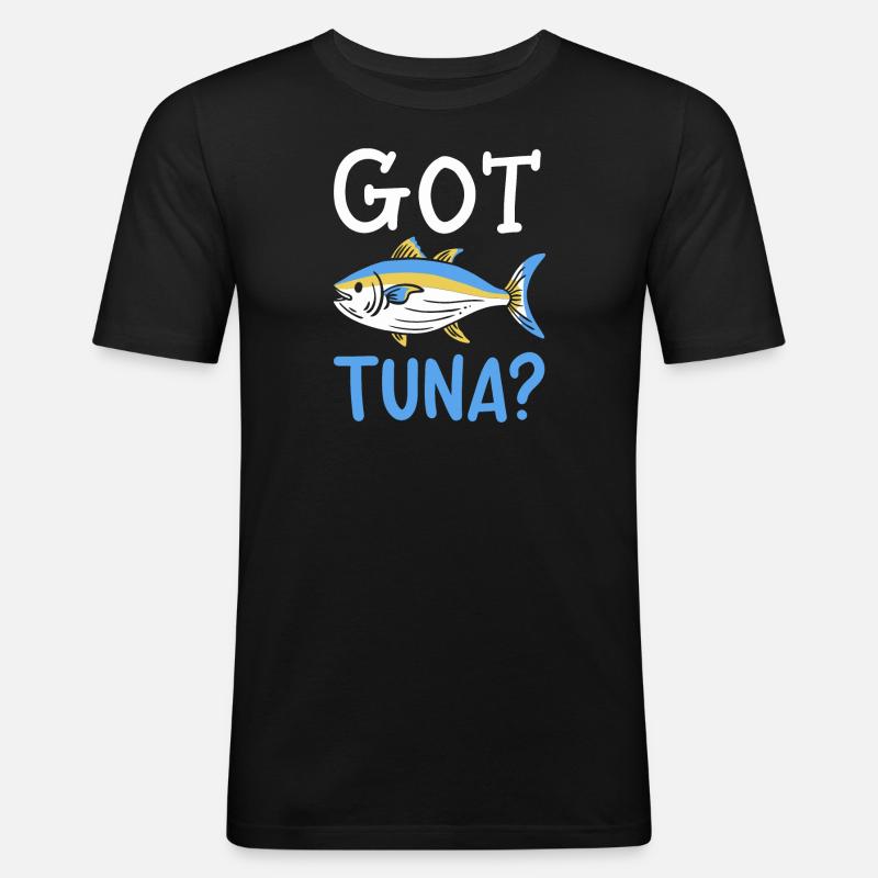 Thunfisch - Männer Slim Fit T-Shirt - Schwarz