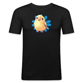Wellensittich Spatz Vogelschwarm - Männer Slim Fit T-Shirt - Schwarz - Vorne - Nik (191cm)