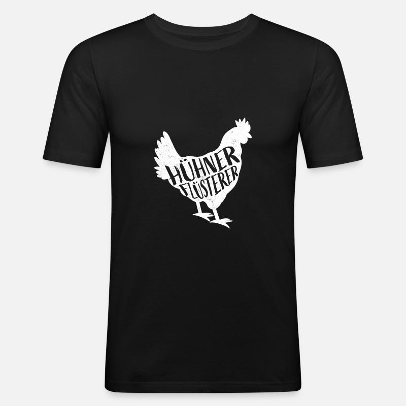 Hühnerflüsterer - Männer Slim Fit T-Shirt - Schwarz