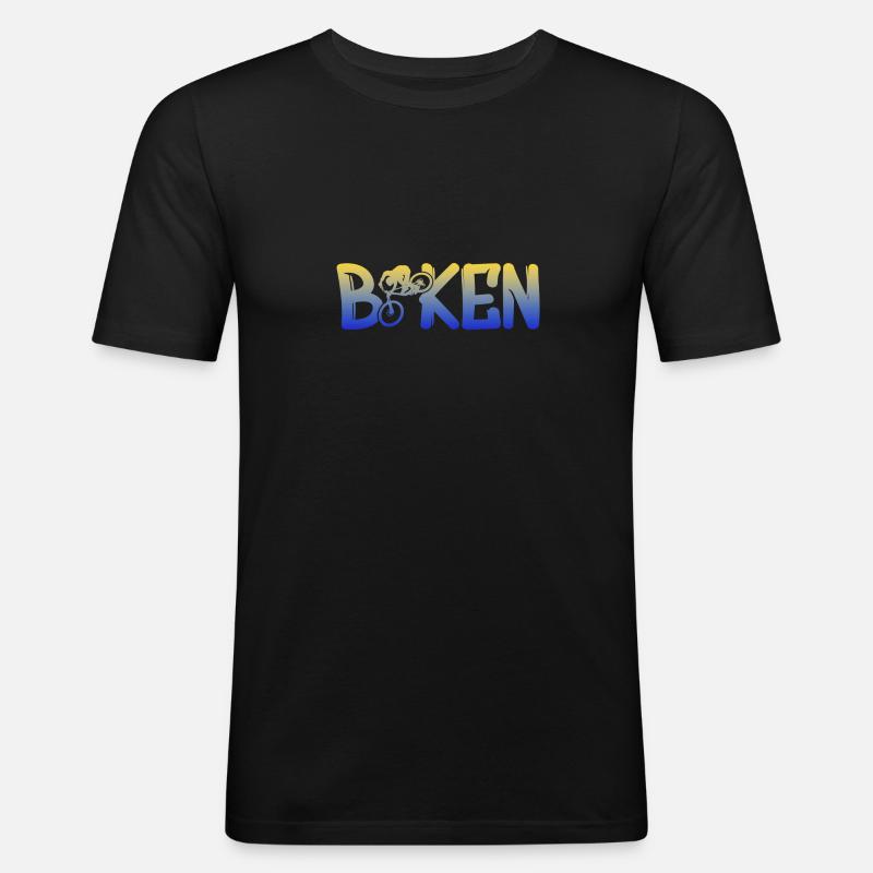 biken - Männer Slim Fit T-Shirt - Schwarz