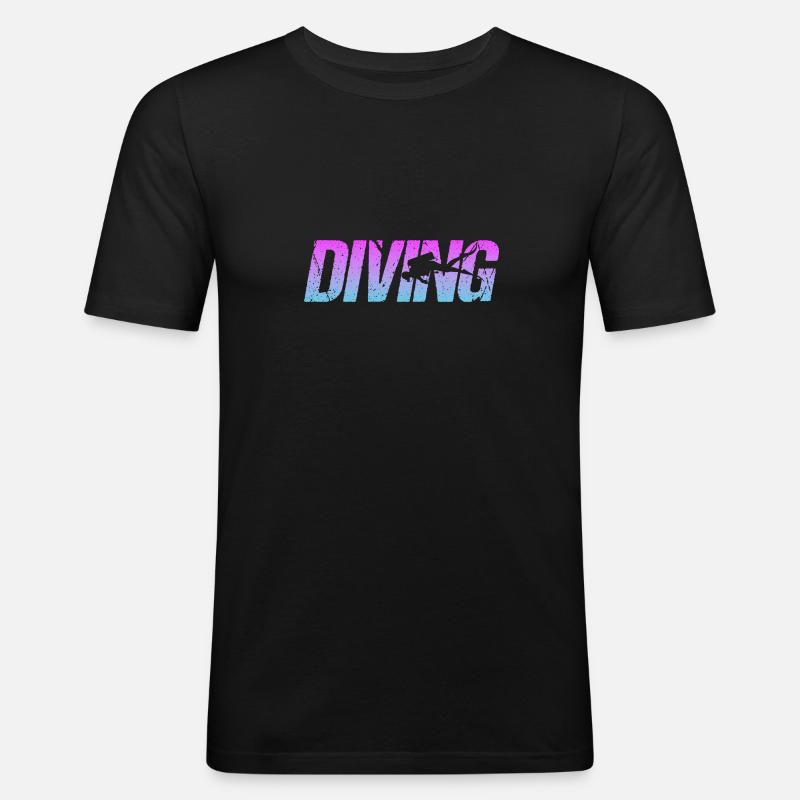 Tauchen - Männer Slim Fit T-Shirt - Schwarz