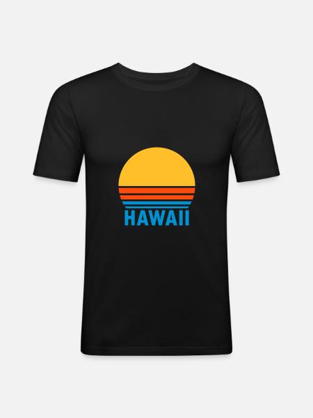 Hawaii (split sun) - Men's Slim Fit T-Shirt - black