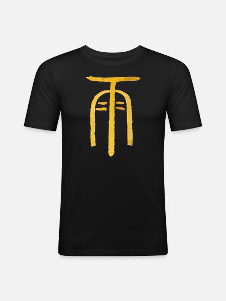 Rain (Ink) Symbol - Chinese - Men's Slim Fit T-Shirt - black