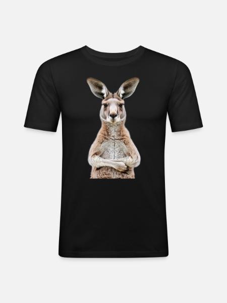 Kangaroo - Men's Slim Fit T-Shirt - black
