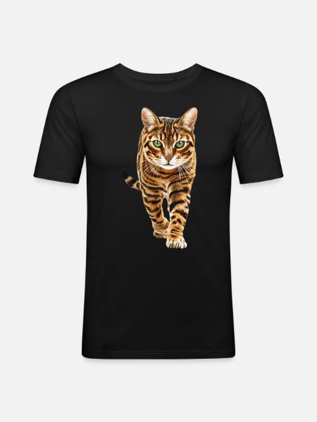 Bengalen - Männer Slim Fit T-Shirt - Schwarz