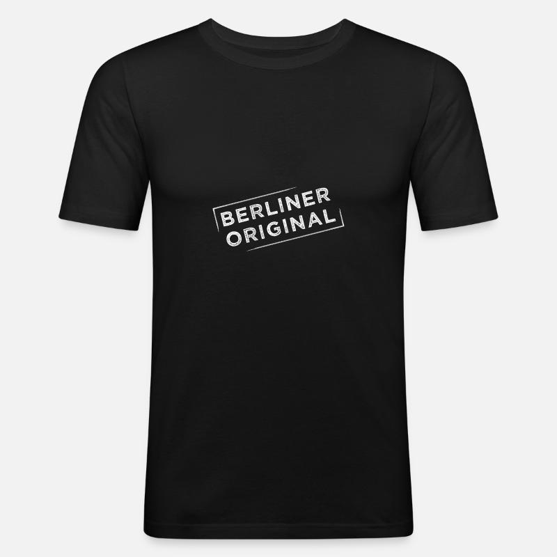 Berliner Original - Echte Berlinerin - Männer Slim Fit T-Shirt - Schwarz