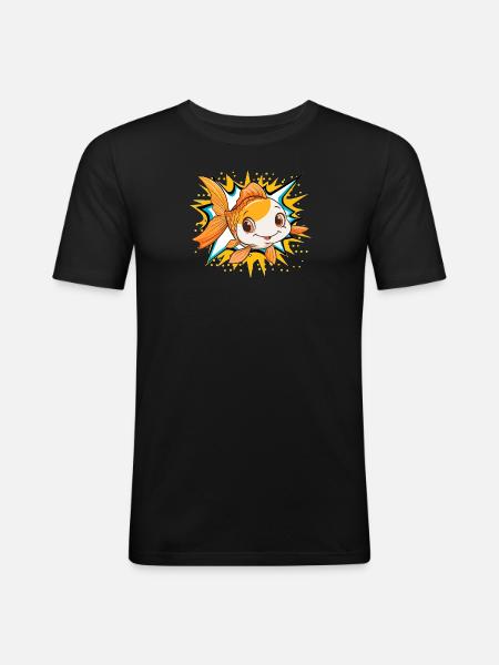 Fische Fischen Raubfisch - Männer Slim Fit T-Shirt - Schwarz