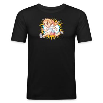 Running Sprint Endurance - Men's Slim Fit T-Shirt - black - Front - Nik (191cm)
