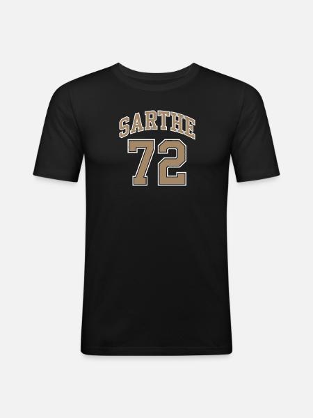 Sarthe 72 - T-shirt près du corps Homme - noir