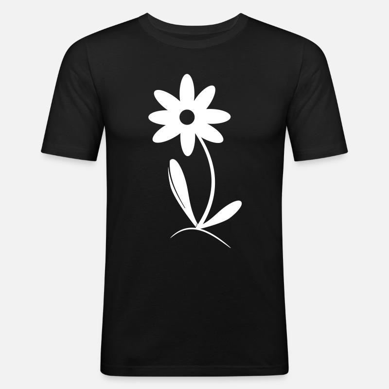 Blume Blümchen - Männer Slim Fit T-Shirt - Schwarz