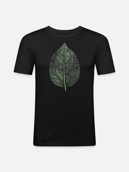 Leaf apple / apple tree - Men's Slim Fit T-Shirt - black