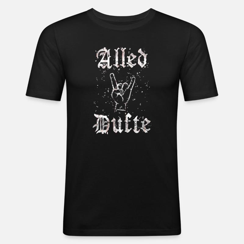 "Alled Dufte" cooler berliner Spruch - Männer Slim Fit T-Shirt - Schwarz