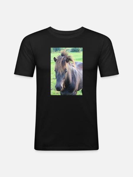 Affiche Cheval Cheval - T-shirt près du corps Homme - noir