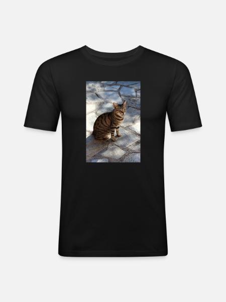 Cat Kitten - Men's Slim Fit T-Shirt - black