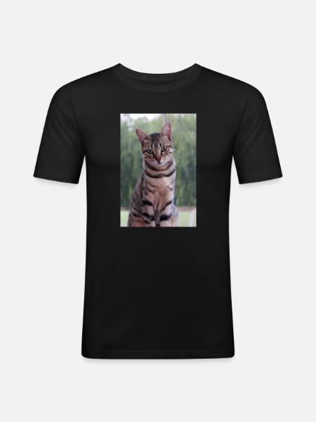 Chaton Chaton - T-shirt près du corps Homme - noir