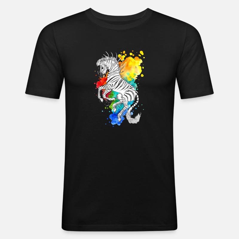 Stripes - Männer Slim Fit T-Shirt - Schwarz
