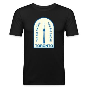 Toronto CNTower Big Smoke - T-shirt près du corps Homme - noir - Devant - Nik (191cm)