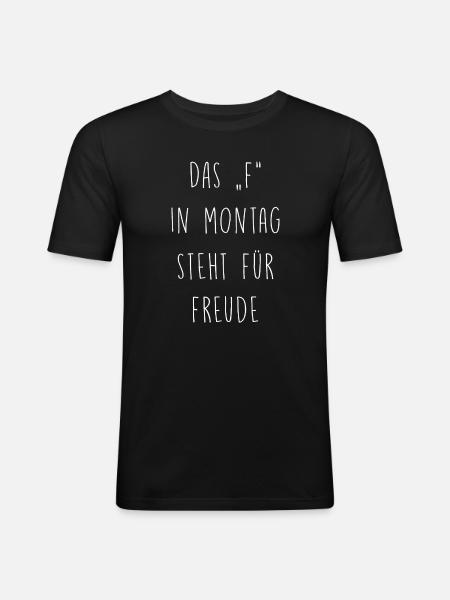 Le F représente la joie - T-shirt près du corps Homme - noir