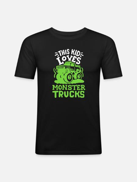 Monstertrucks für Kinder - Männer Slim Fit T-Shirt - Schwarz