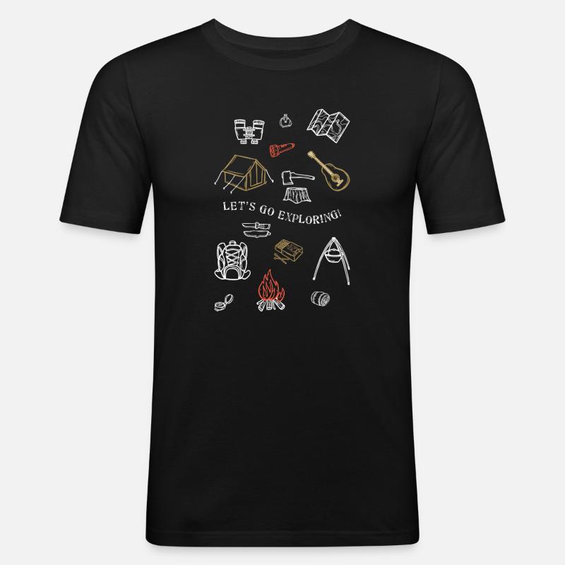 Camping Abenteuer Gliederung Design - Männer Slim Fit T-Shirt - Schwarz