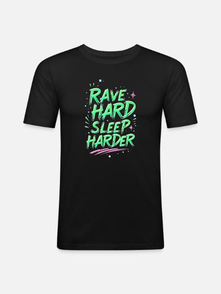 Motivation Éclairage Rave Néon - T-shirt près du corps Homme - noir