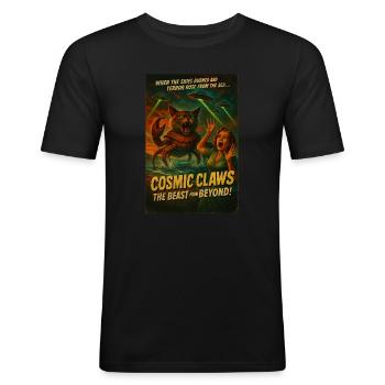 Cosmic Claws - Männer Slim Fit T-Shirt - Schwarz - Vorne - Nik (191cm)