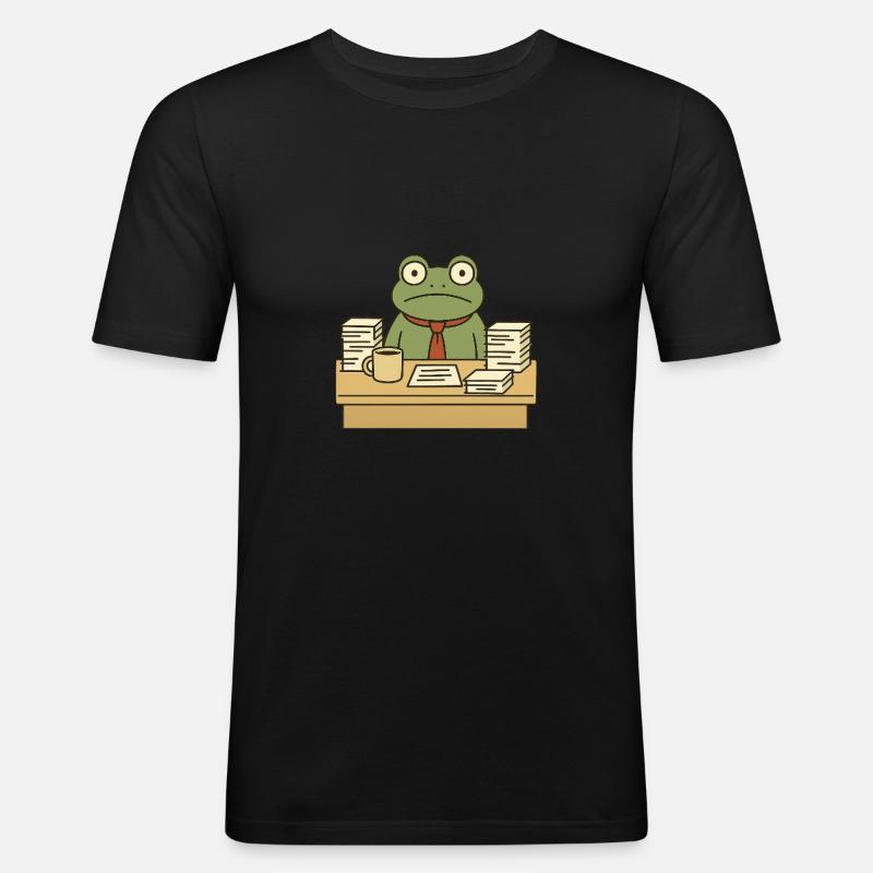 Grenouille d’affaires - T-shirt près du corps Homme - noir