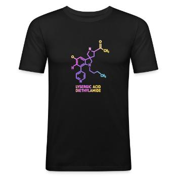 Psychedelic Molecular Art LSD - Men's Slim Fit T-Shirt - black - Front - Nik (191cm)