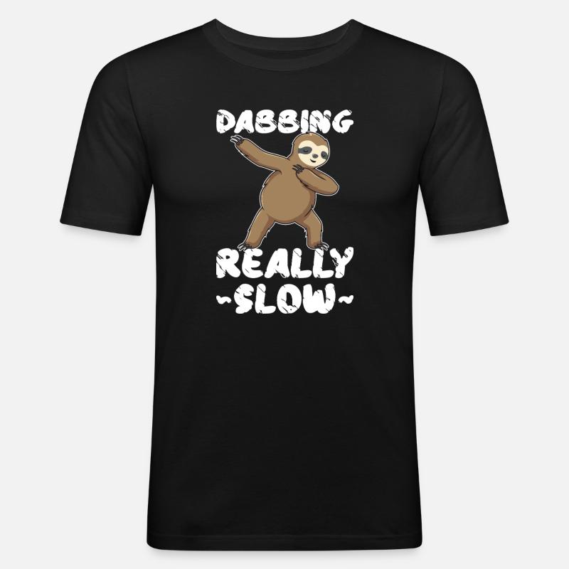 Dabbing Really Slow Sloth - Men's Slim Fit T-Shirt - black