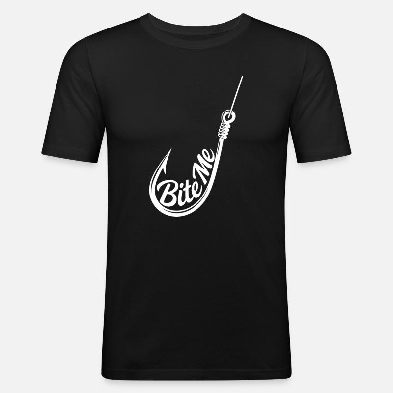 Bite Me Hook Silhouette Tee - Men's Slim Fit T-Shirt - black