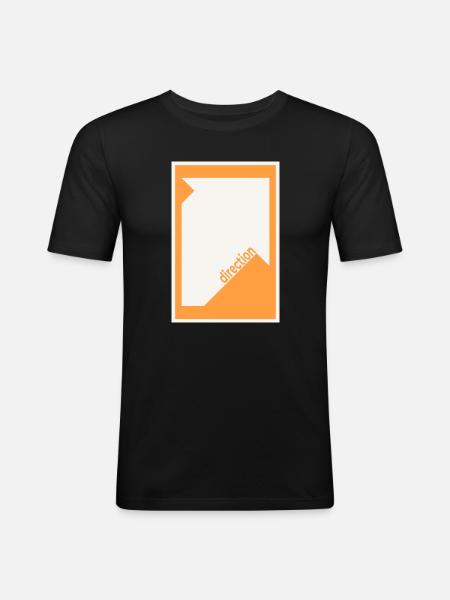 Direction Poster Orange – Modern Graphic - Men's Slim Fit T-Shirt - black