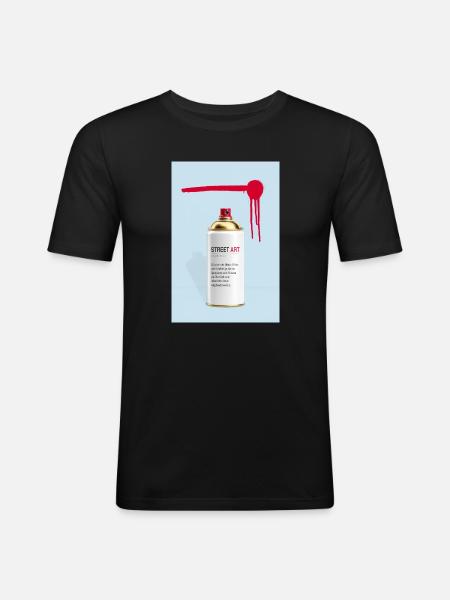 Street Art Definition Spray Can Design - Men's Slim Fit T-Shirt - black