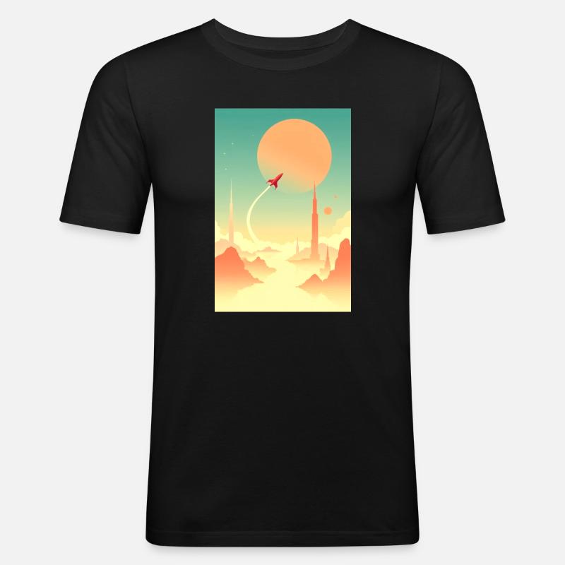 First Journeys Beyond Distant Horizons - Men's Slim Fit T-Shirt - black
