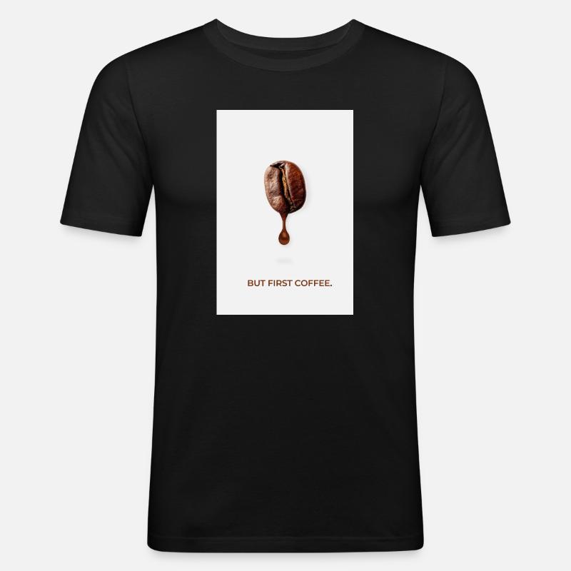 Ma prima Coffee Minimalist Poster - Maglietta aderente da uomo - nero