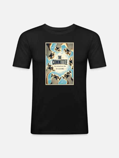 Das Komitee-Lemurs-Plakat - Männer Slim Fit T-Shirt - Schwarz