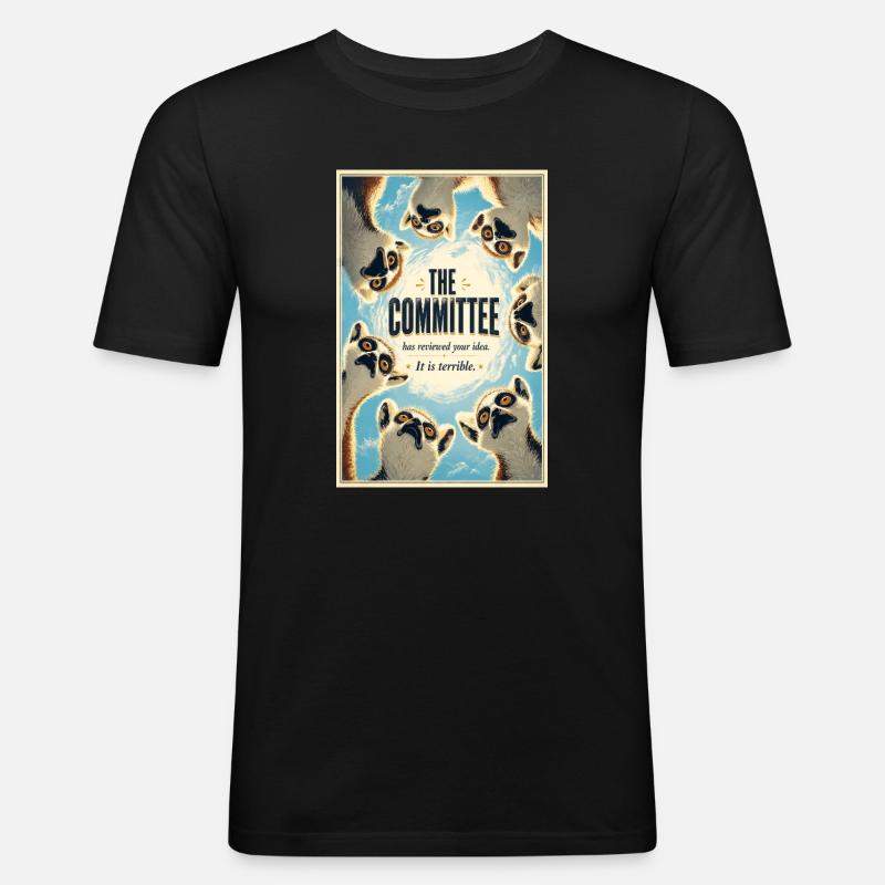 Das Komitee-Lemurs-Plakat - Männer Slim Fit T-Shirt - Schwarz